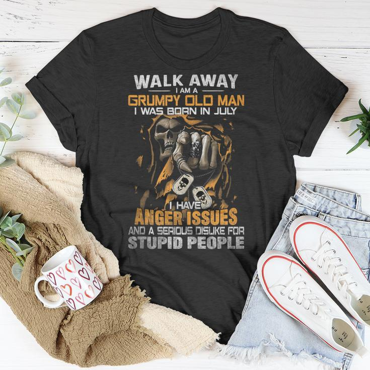 Walk-Away I Am A Grumpy Old Man I Was Born In July Unisex T-Shirt Funny Gifts