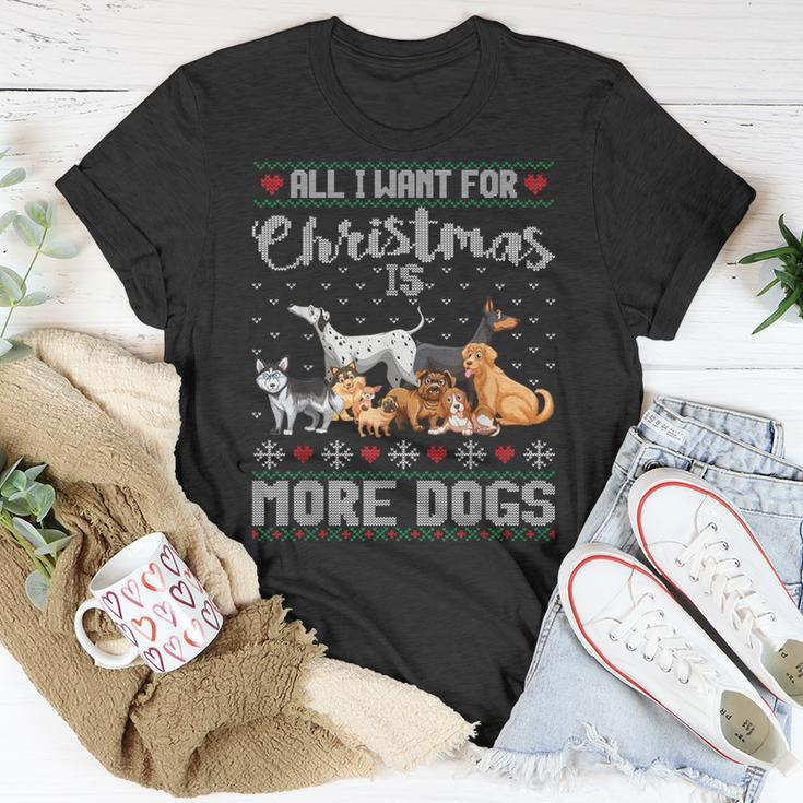 All I Want For Christmas Is More Dogs Ugly Xmas Sweater T-Shirt Unique Gifts