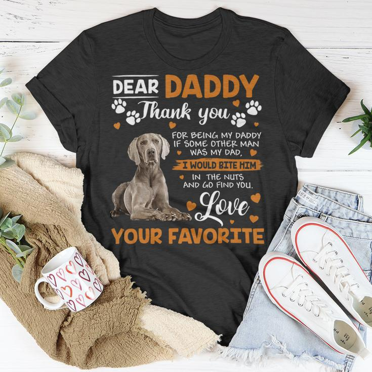 Weimaraner Dog Dear Daddy Thank You For Being My Daddy Unisex T-Shirt Unique Gifts