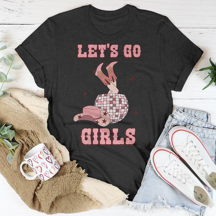 Western Southern Cowgirls Cowboy Hat Boots Lets Go Girls Unisex T-Shirt Unique Gifts