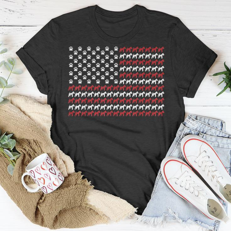 Wire Fox Terrier Dog American Flag Patriotic 4Th Of July Unisex T-Shirt Unique Gifts