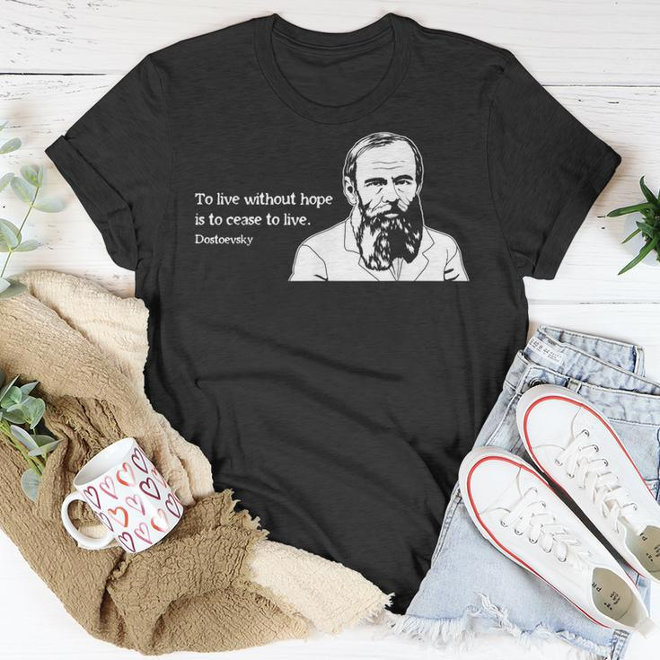 Without Hope Famous Writer Quote Fyodor Dostoevsky T-Shirt Unique Gifts