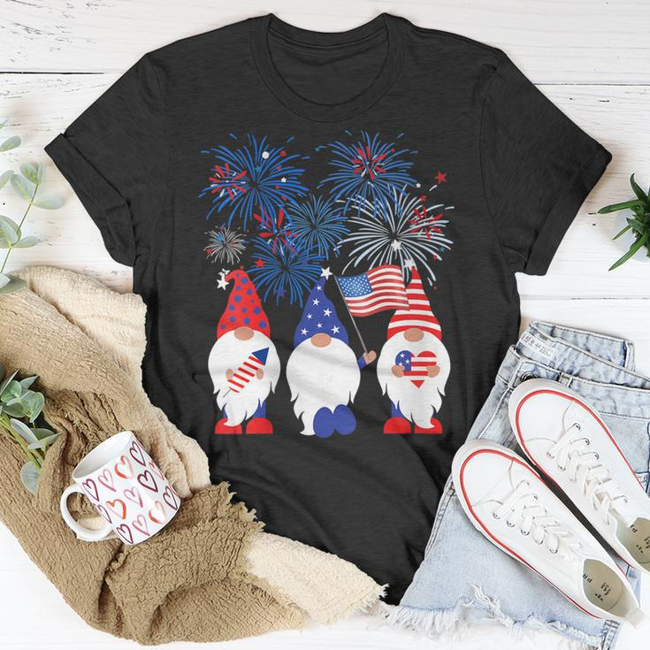 Womens American Gnomes Usa Patriotic 4Th Of July Cute Funny Unisex T-Shirt Unique Gifts