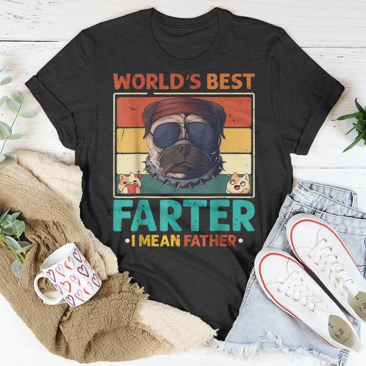 Worlds Best Farter I Mean Father Best Dad Ever Cat & Dog Funny Gifts For Dad Unisex T-Shirt Unique Gifts