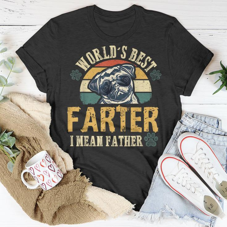 Worlds Best Farter I Mean Father Best Dad Ever Cool Dog Unisex T-Shirt Funny Gifts