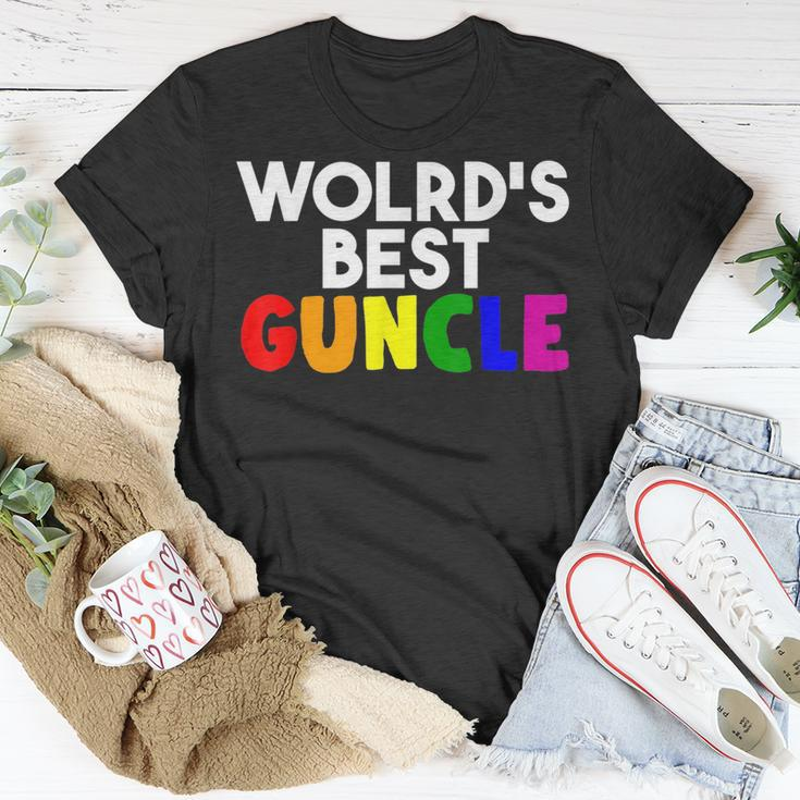 Worlds Best Guncle Gay Uncle Lovers Unisex T-Shirt Unique Gifts