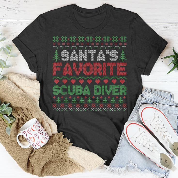 Xmas Santa's Favorite Scuba Diver Ugly Christmas Sweater T-Shirt Unique Gifts