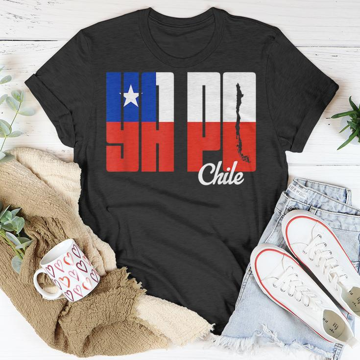 Ya Po Chile Flag And Map Word Fill Chile Funny Gifts Unisex T-Shirt Unique Gifts