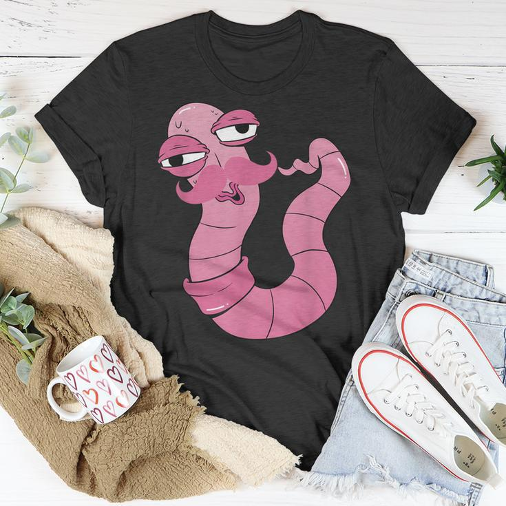 Youre Worm With A Mustache Funny Meme For Men Women Unisex T-Shirt Funny Gifts