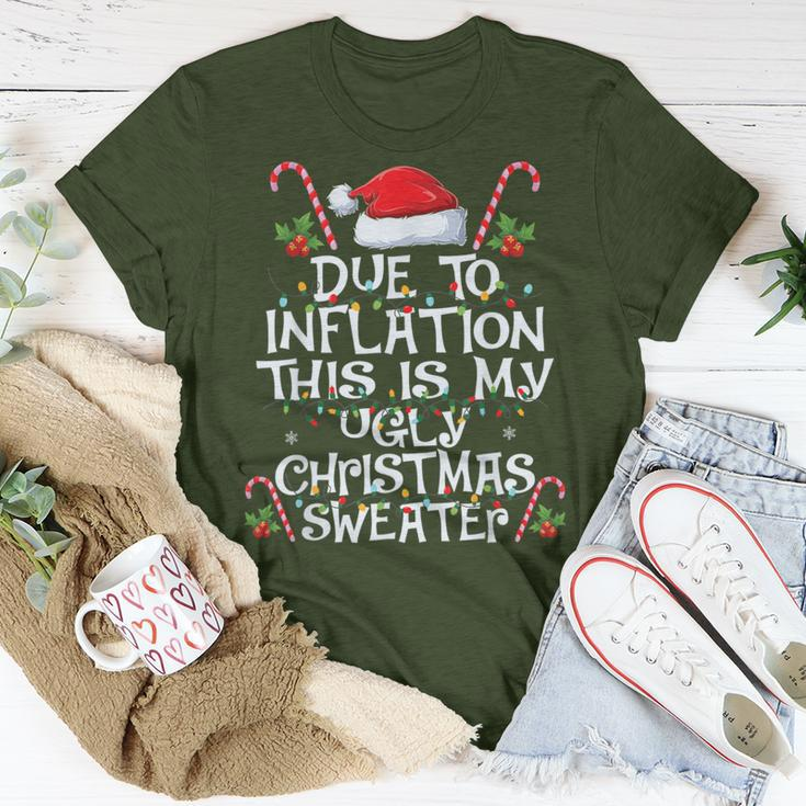 Due To Inflation This Is My Ugly Sweater For Christmas Xmas T-Shirt Unique Gifts