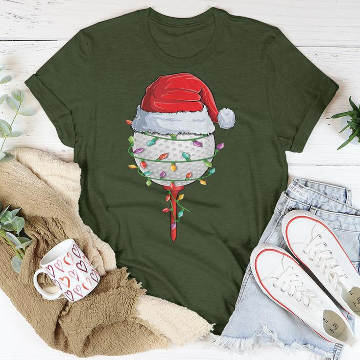 Golfing Christmas Pajama Holiday Golf Ball Santa Hat T-Shirt Unique Gifts