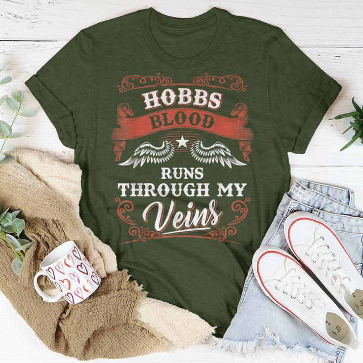 Hobbs Blood Runs Through My Veins Family Christmas T-Shirt Funny Gifts