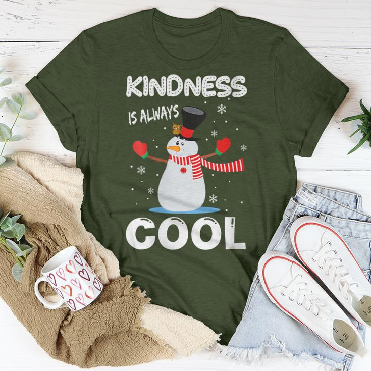 Kindness Is Always Cool Snowman Snowman Christmas T-Shirt Unique Gifts
