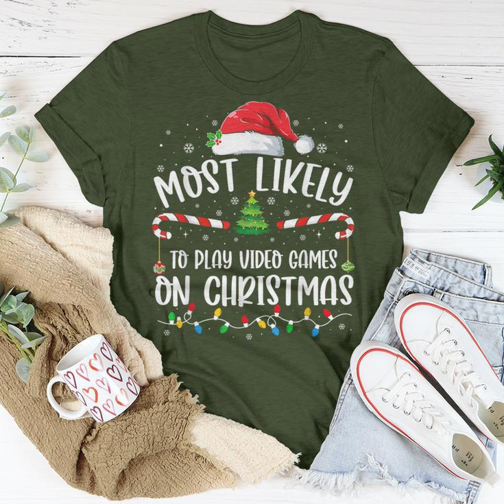 Most Likely To Play Video Games On Christmas Family Matching T-Shirt Unique Gifts
