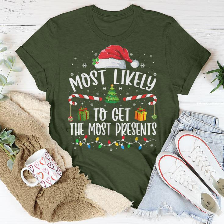 Most Likely To Get The Most Presents Christmas Pajamas T-Shirt Funny Gifts