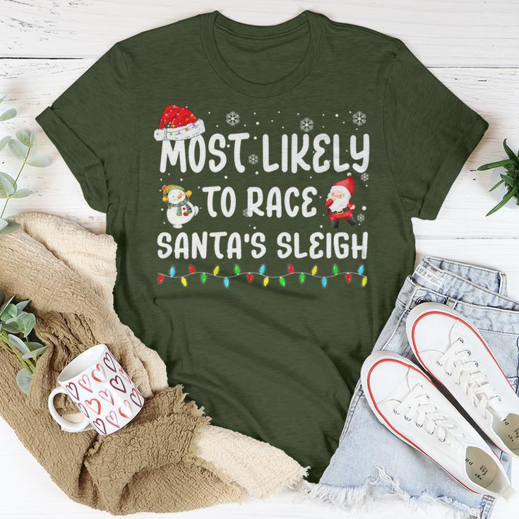 Most Likely To Race Santa's Sleigh Christmas Family Matching T-Shirt Unique Gifts