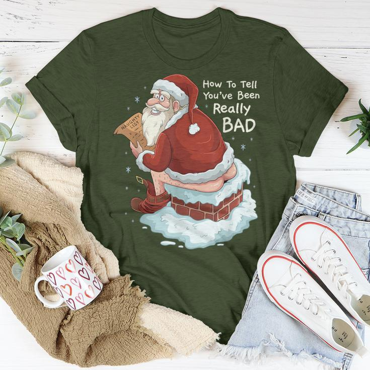 Pooping Santa Really Bad Naughty List Christmas T-Shirt Unique Gifts