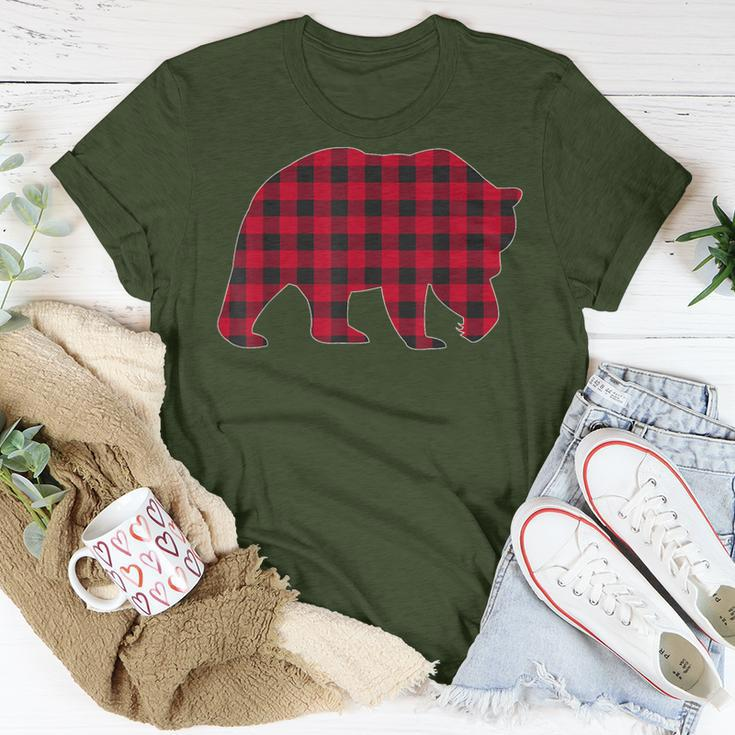 Red Plaid Bear Christmas Matching Buffalo Family Pajama T-Shirt Unique Gifts