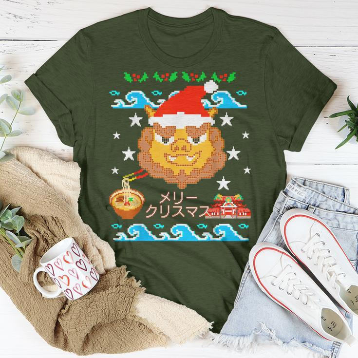 Shisa Dogs Ugly Christmas Sweater Okinawa Japan Party T-Shirt Unique Gifts