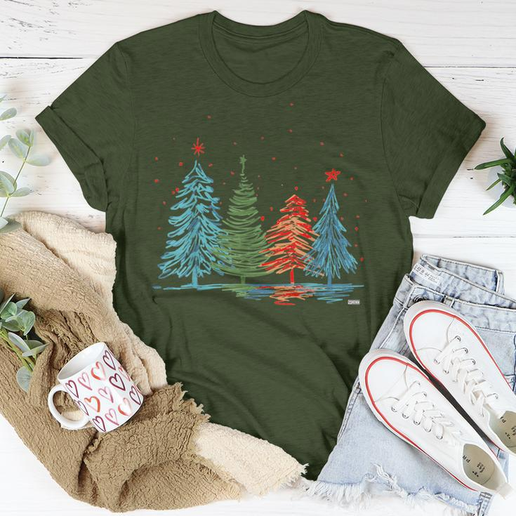 Vintage Christmas Trees Hand Drawing Christmas Trees T-Shirt Funny Gifts