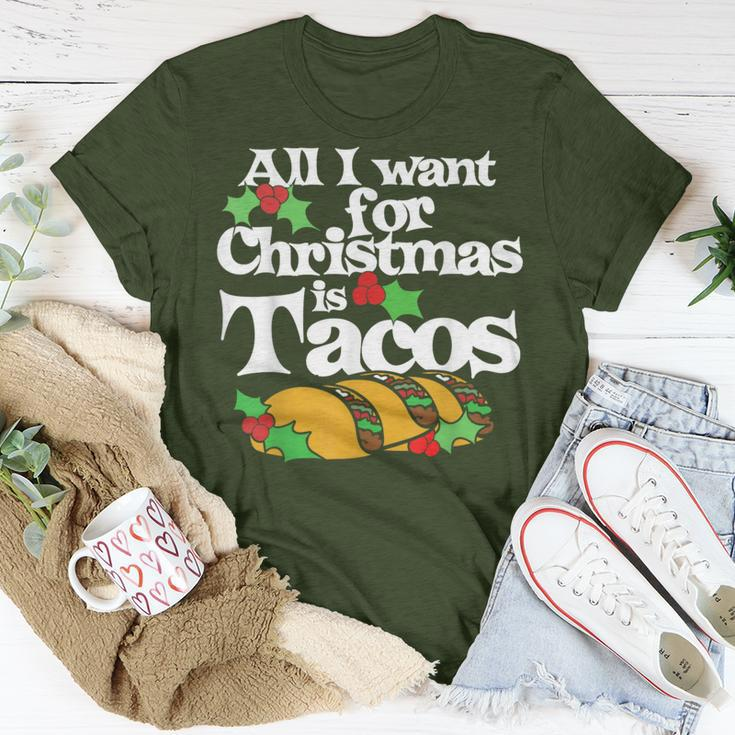 All I Want For Christmas Is Tacos Cute Taco Tuesday T-Shirt Unique Gifts
