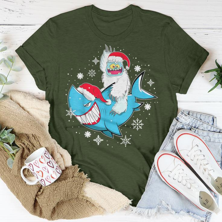 Yeti To Party Shark Santa Hat Christmas Pajama Xmas T-Shirt Funny Gifts