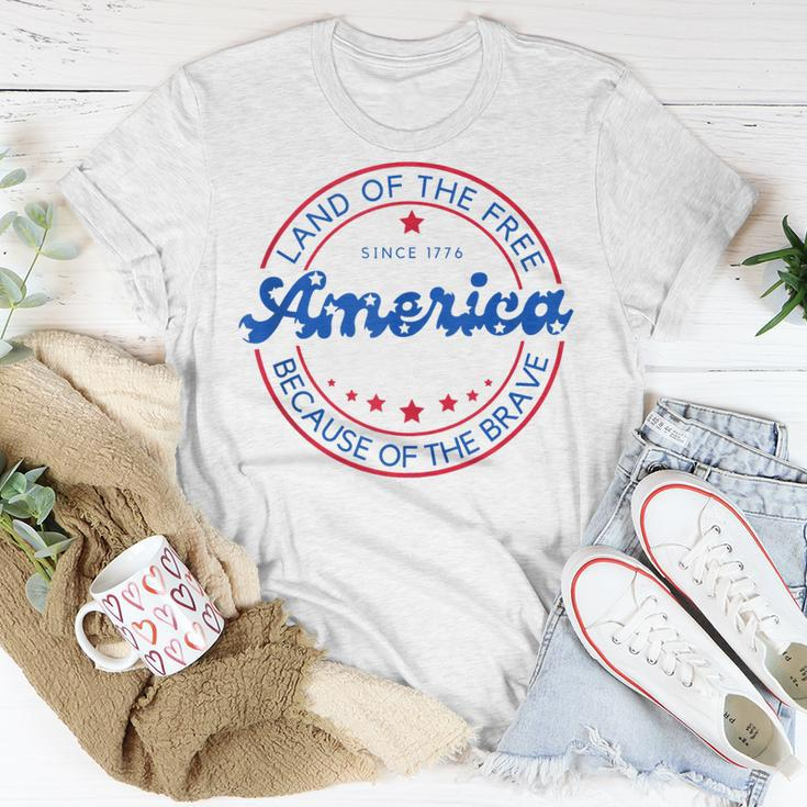 4Th Of July 2023 America Land Of The Free Patriotic American Unisex T-Shirt Unique Gifts