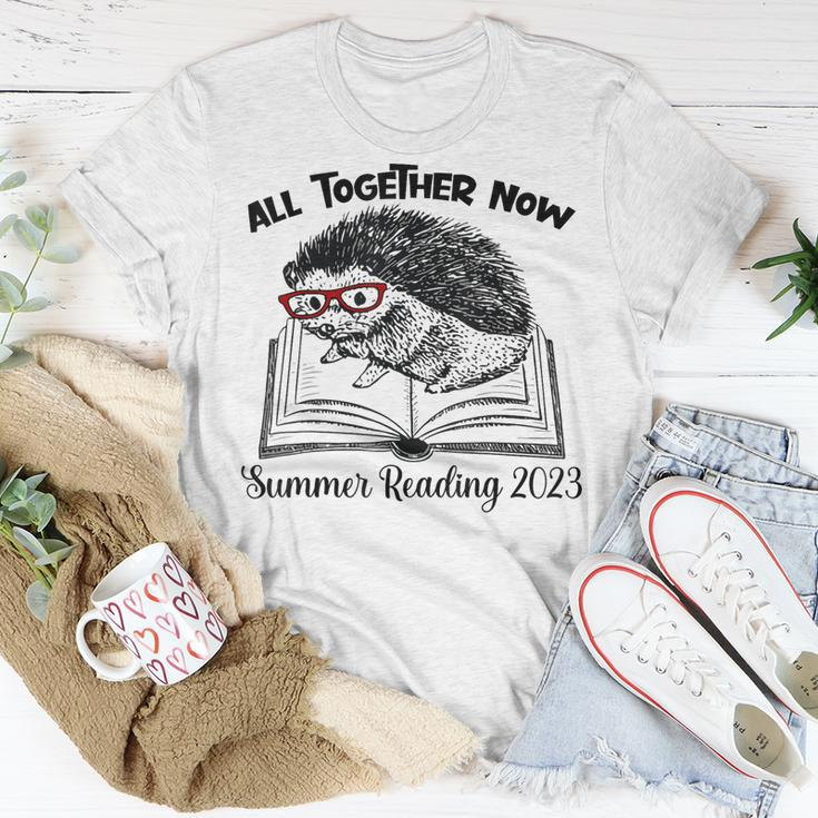 All Together Now Summer Reading 2023 Hedgehog Book Lover Unisex T-Shirt Unique Gifts