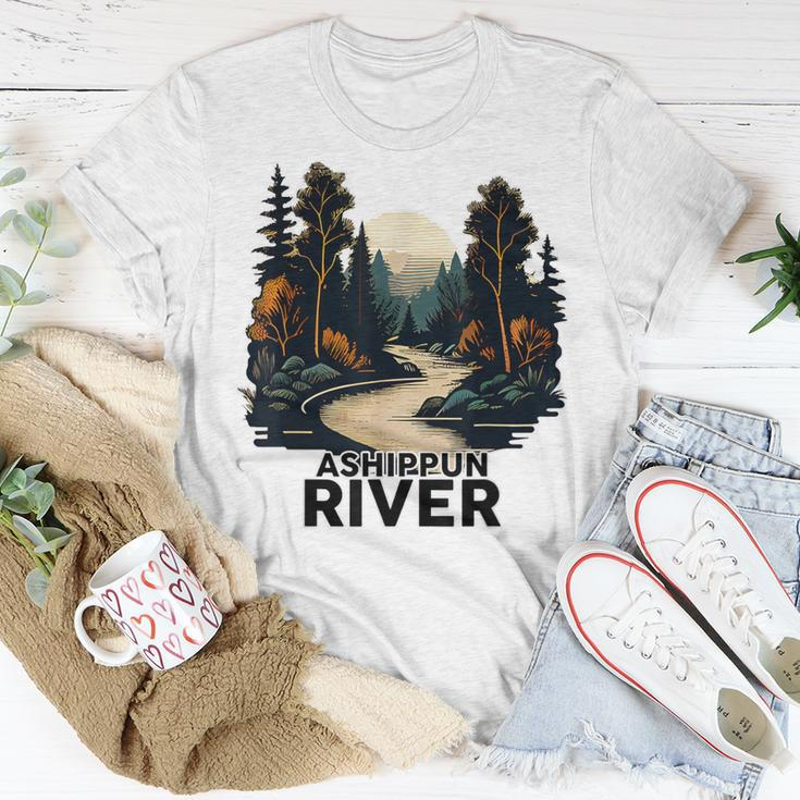 Ashippun River Retro Minimalist River Ashippun T-Shirt Unique Gifts