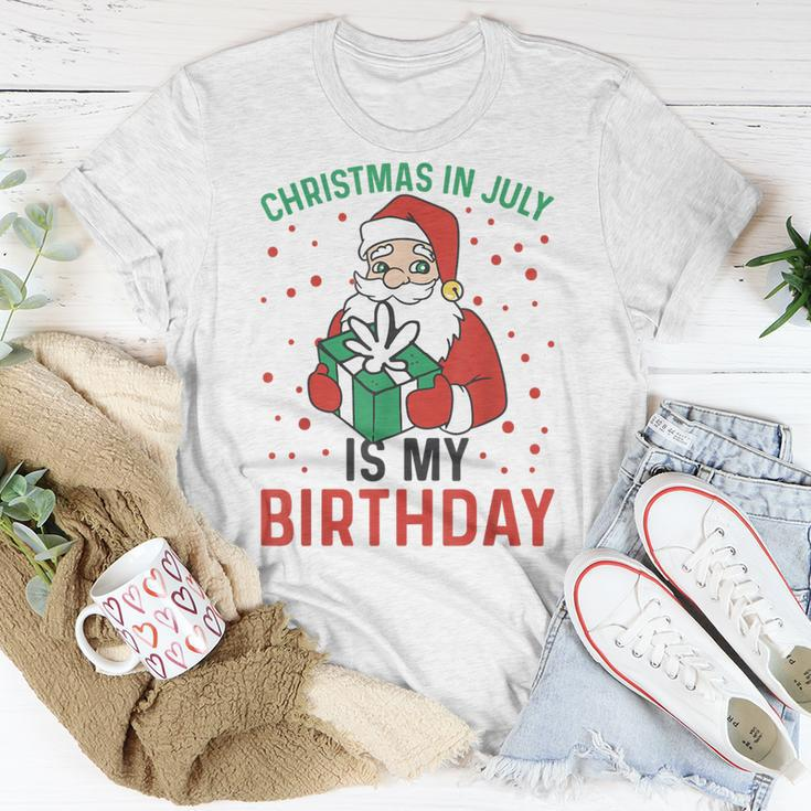 Christmas In July Is My Birthday Santa Summer Holiday T-Shirt Unique Gifts
