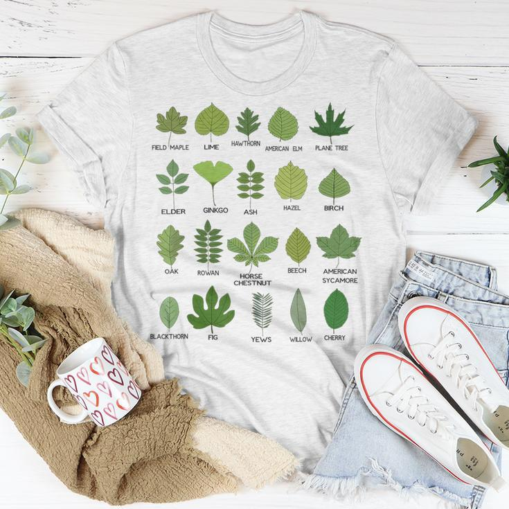 Different Types Of Tree Leaves Common Leaves Nature Lovers Unisex T-Shirt Unique Gifts