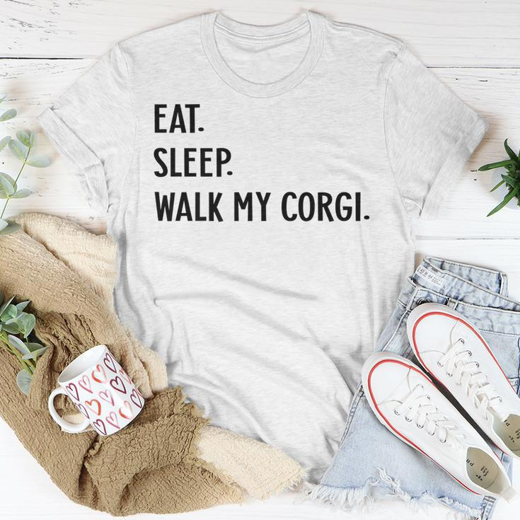 Dog Lover Eat Sleep Walk My Corgi Dog Unisex T-Shirt Unique Gifts