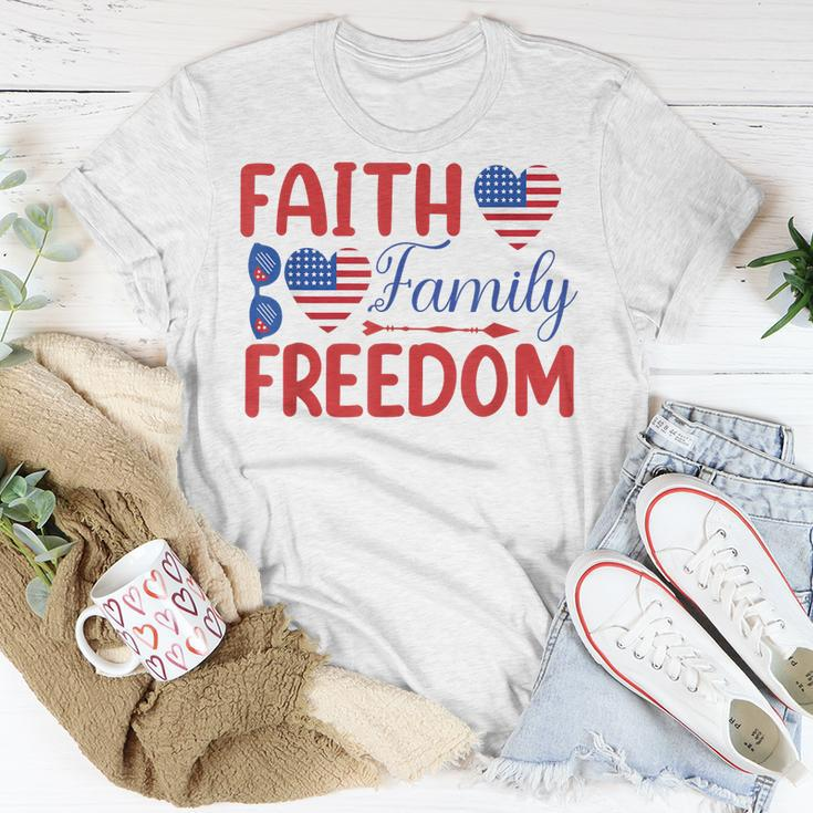 Faith Family Freedom Usa Flag July 4Th American Independence Unisex T-Shirt Unique Gifts