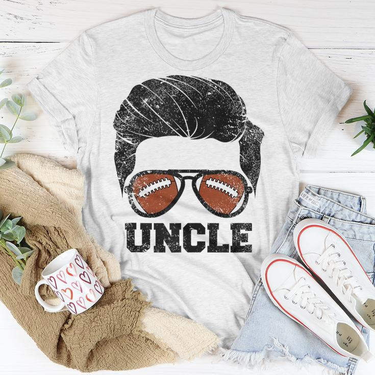 Football Uncle Funny Hair Glasses Football Uncle Unisex T-Shirt Unique Gifts