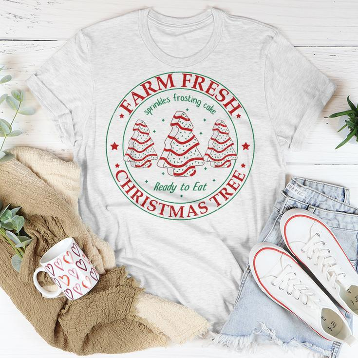 Farm Fresh Christmas Tree Cakes Family Xmas Pajamas T-Shirt Unique Gifts