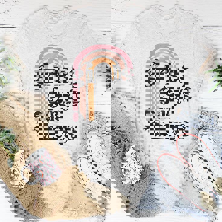 Girls Gays And Theys - Lesbian Pride - Lgbtq Pride Unisex T-Shirt Unique Gifts