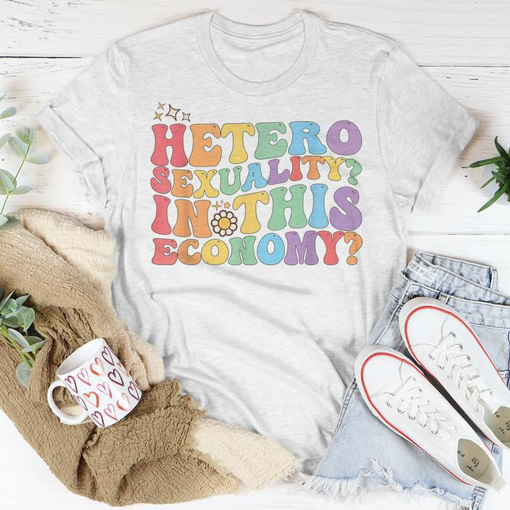 Groovy Hetero Heterosexuality In This Economy Lgbt Pride Unisex T-Shirt Unique Gifts
