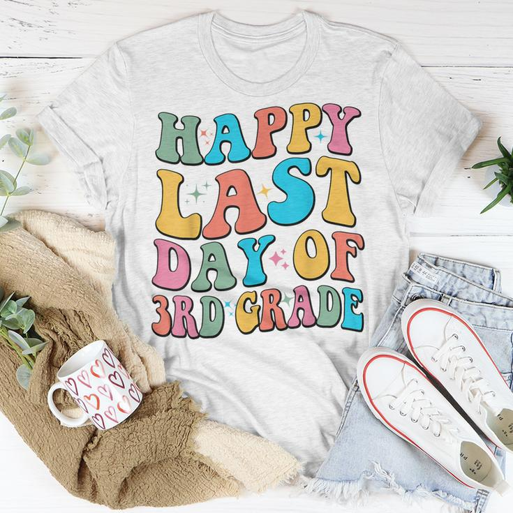 Happy Last Day Of 3Rd Grade Last Day Of School Groovy Unisex T-Shirt Unique Gifts