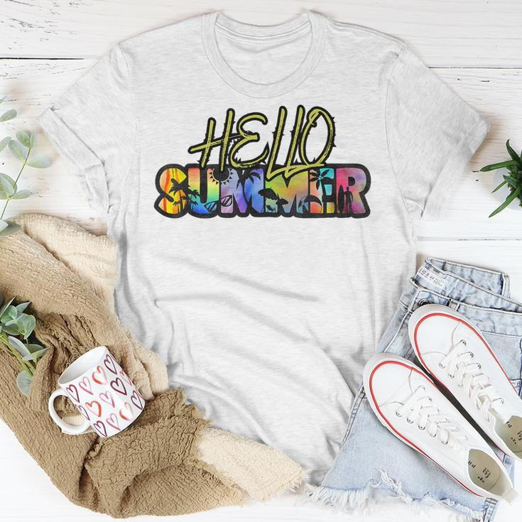 Hello Summer Hawaii Beach Summer Vacation Family Tie Dye Unisex T-Shirt Unique Gifts