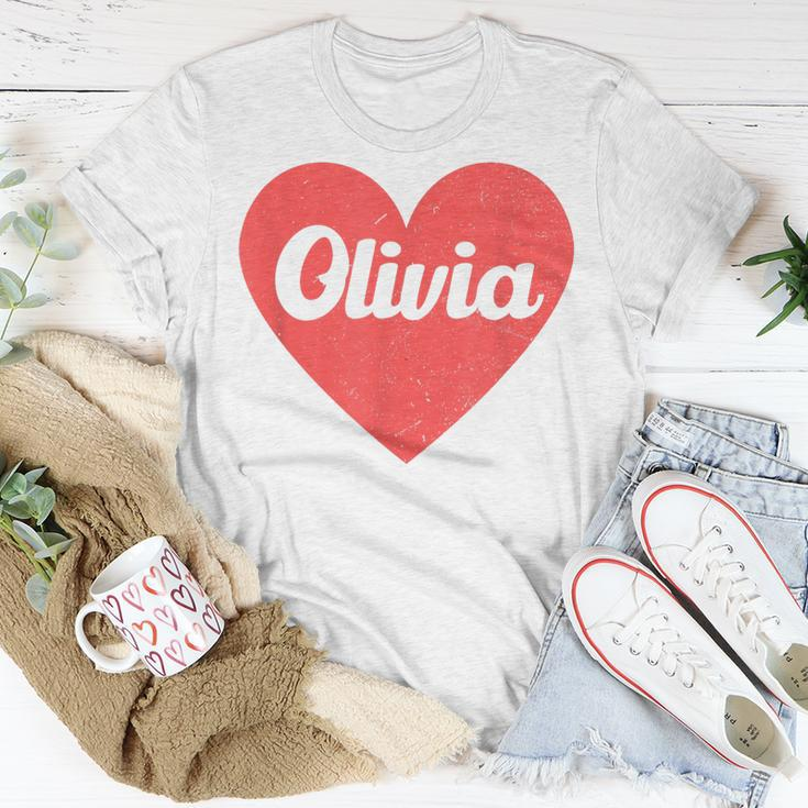 I Heart Olivia First Names And Hearts I Love Olivia Unisex T-Shirt Unique Gifts