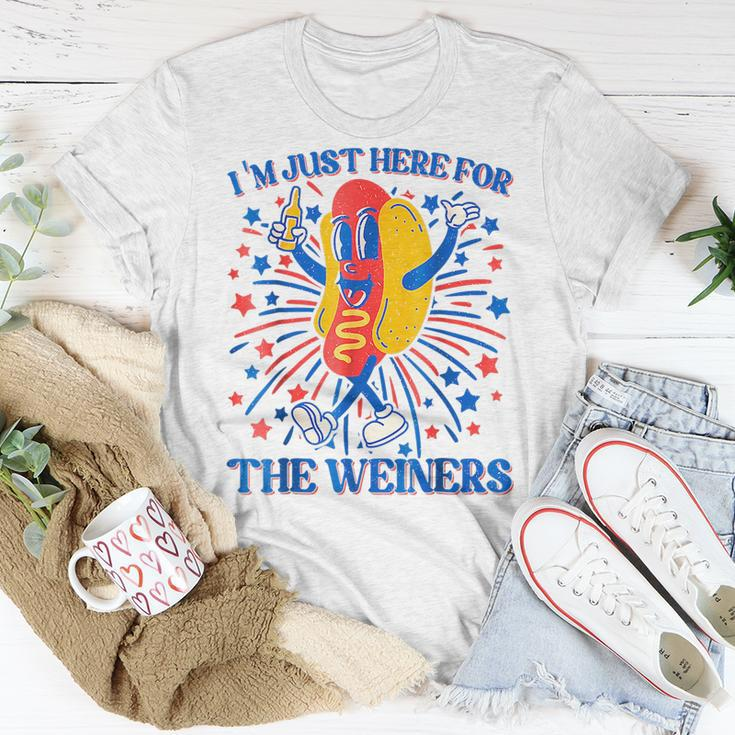 Im Just Here For The Wieners Funny 4Th Of July Wieners Unisex T-Shirt Unique Gifts