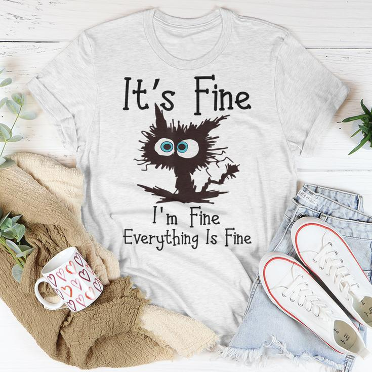 It’S Fine Im Fine Everything Is Fine Cat T-Shirt Unique Gifts