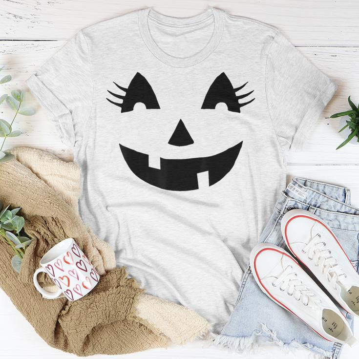 Jack O Lantern Face Pumpkin Eyelashes Hallowen Costume T-Shirt Unique Gifts