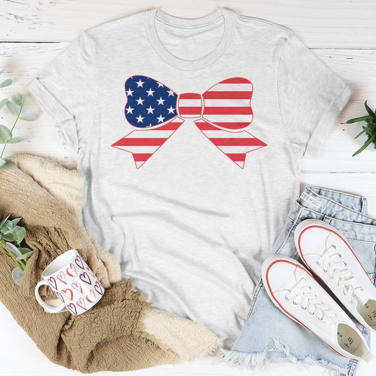 Kids Flag Bow Girls 4Th Of July Toddler Stars And Stripes Baby Unisex T-Shirt Unique Gifts