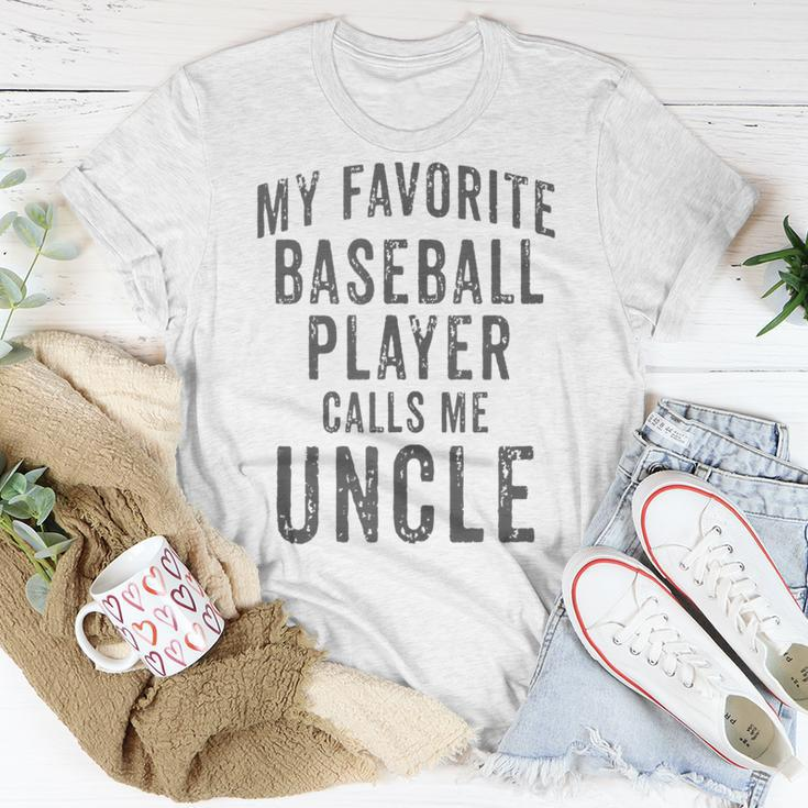 My Favorite Baseball Player Calls Me Uncle Vintage Design Unisex T-Shirt Unique Gifts