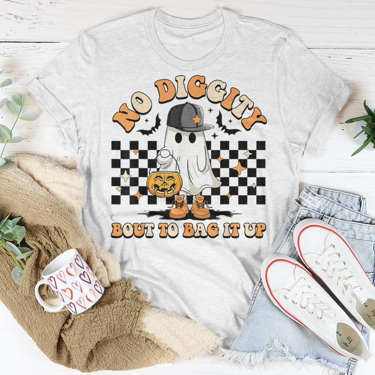 No Diggity Bout To Bag It Up Retro Halloween Spooky Season T-Shirt Unique Gifts