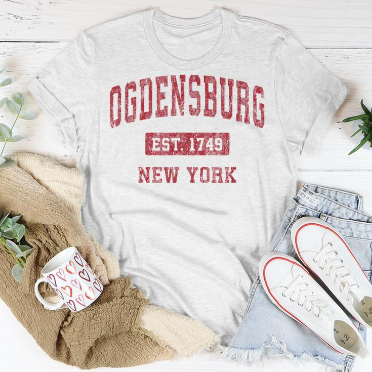 Ogdensburg New York Ny Vintage Sports Red T-Shirt Unique Gifts