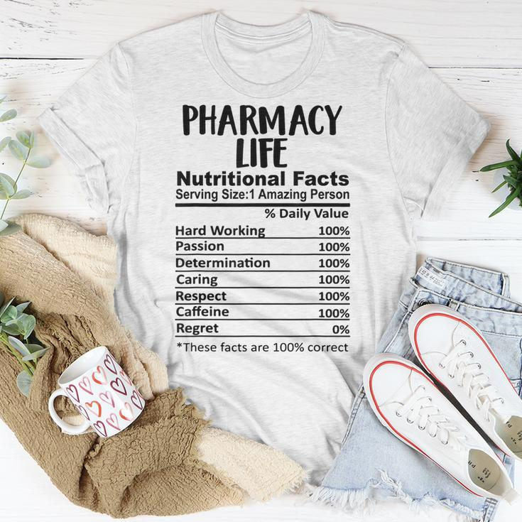 Pharmacy Life Nutrition Facts Funny Unisex T-Shirt Unique Gifts