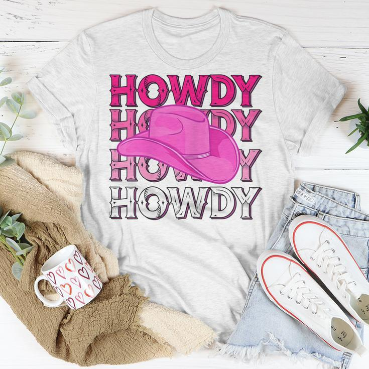Pink Howdy Cowgirl Western Country Rodeo Awesome Cute Gift For Womens Unisex T-Shirt Unique Gifts