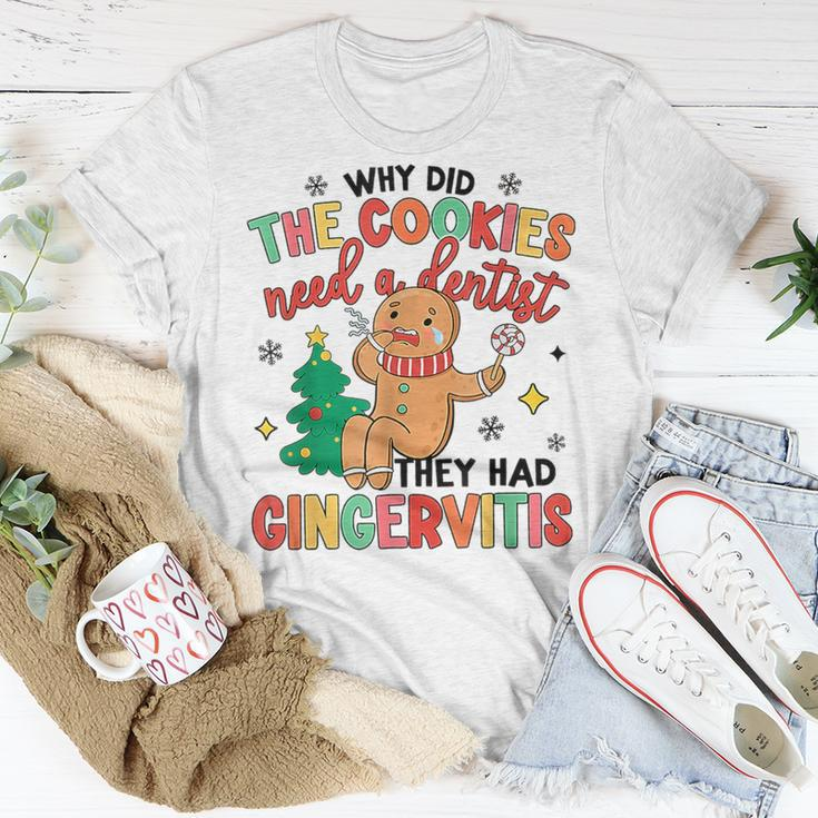Retro Why Did Cookies Need A Dentist Christmas Crew T-Shirt Unique Gifts